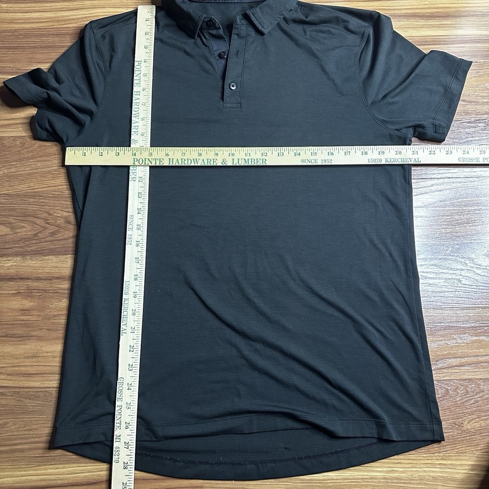 Lululemon Metal Vent Tech Polo Shirt Mens Large Black Short Sleeve Golf - Picture 3 of 5